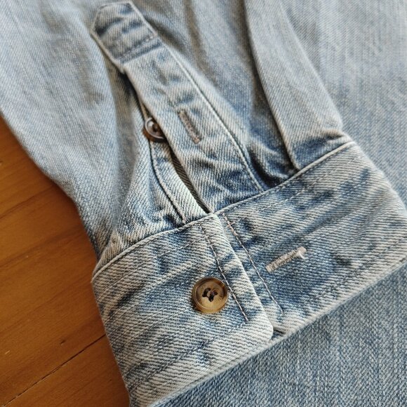 YSL Saint Laurent Cassandre Overshirt Trouville Beach Blue Denim size M (New) - Picture 12 of 15